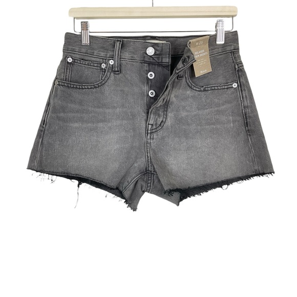 Madewell Relaxed Denim Shorts Mid Rise Noll Wash Size 25 - Picture 2 of 6
